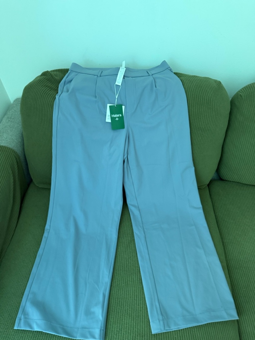 HALARA Women's Sky Blue Wide-Leg Stretch Pants